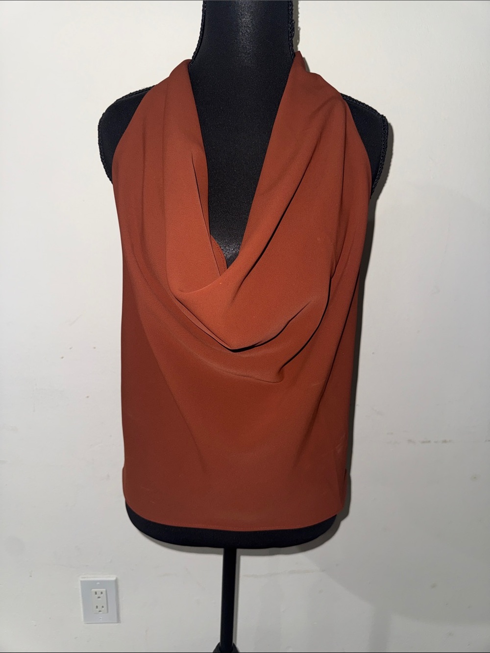 A.L.C. Draped Halter Top in Rust